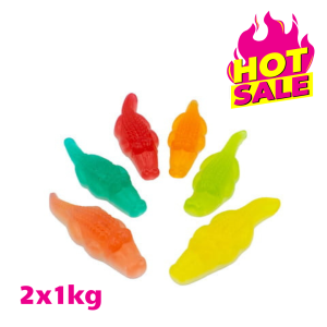 Zestaw 2x Żelki "Krokodyle" 1kg o smaku owocowym