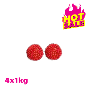Zestaw 4x Żelki "Mini Czerwone Malinki Jeżynki" 1kg o smaku owocowym