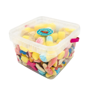 Mix Żelek i Pianek "Wakacyjny" w wiaderku 1,5kg o smaku owocowym Słodycze na Lato na Wakacje