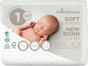 Grøn Balance Windeln Newborn 2-4kg 28 Stück