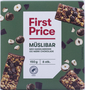 First Price Müsli riegel choko/hassel 6 stück - 150 g
