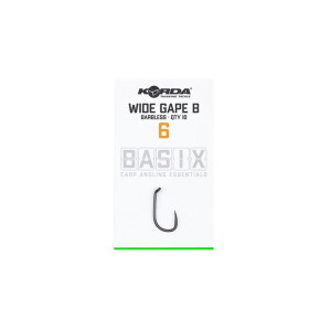 Korda Basix Wide Gape Barbless Size 6