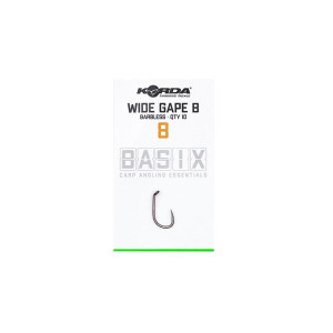 Korda Basix Wide Gape Barbless Size 8