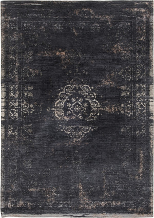 Czarny klasyczny dywan vintage - Medallion Mineral Black - Louis De Poortere