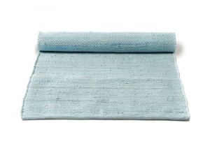 Błękitny dywan bawełniany z recyklingu Rug Solid