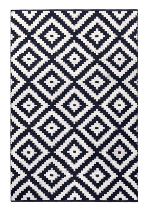 Dywan na Balkon/Taras, z Recyklingu - Carpets & More AVA DARK BLUE / LIGHT CREAM PET