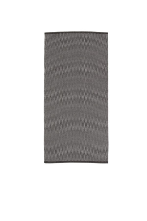 Horreds Mattan Czarny Cienki Dywan Wełniany - ORUST BLACK 83114
