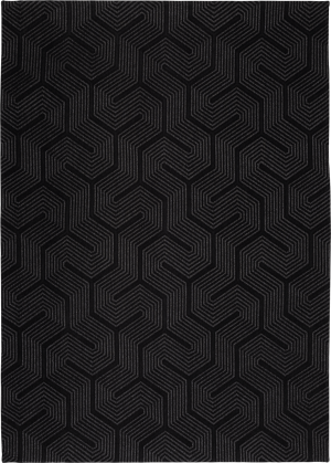 Jules Flipo Czarny dywan z geometrycznym wzorem - LABIRYNTH PENTI BLACK 9173