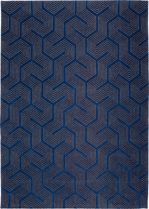 Granatowy dywan ze wzorem labiryntu Baltic Blue