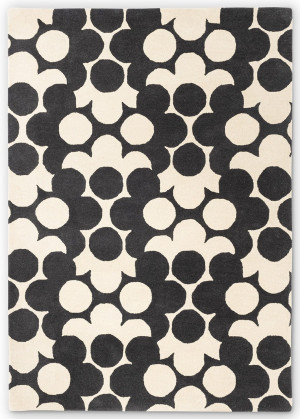 Orla Kiely Biało Czarny Dywan w Kropki - PUZZLE FLOWER SLATE 060905
