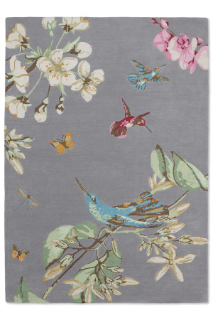 Szary dywan w kwiaty Wedgwood