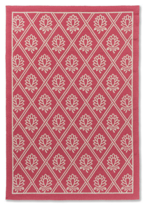 Czerwony zewnętrzny dywan w ornament Laura Ashley