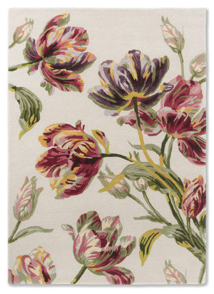 Beżowy Dywan w Kwiaty - Wełniany, Klasyczny - GOSFORD CRANBERRY Laura Ashley