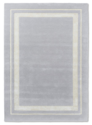 Szary Dywan Klasyczny - Wełniany, Elegancki, z Ramką - REDBROOK SILVER Laura Ashley