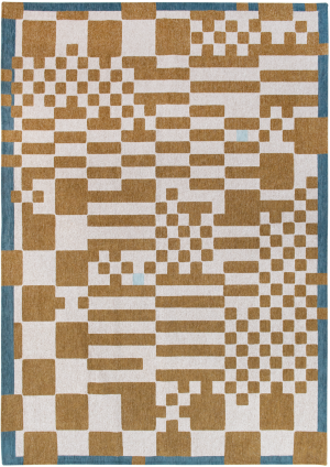 Geometryczny beżowy dywan Chess Honey Louis De Poortere