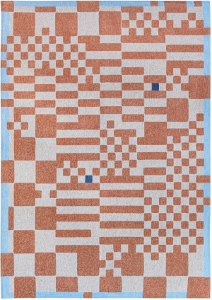 Geometryczny różowy dywan - nowoczesny - Chess Nude Louis De Poortere