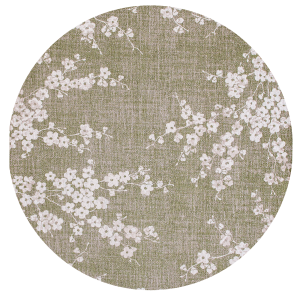 Louis De Poortere Okrągły Zielony Dywan w Kwiatki - SAKURA WET GARDEN ROUND 9372