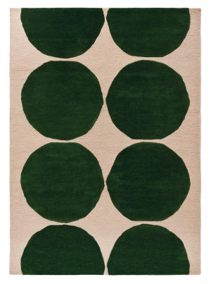 Beżowo-zielony dywan - geometryczny, nowoczesny - Marimekko