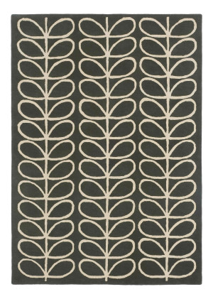 Orla Kiely Czarno Beżowy Dywan w Liście -  LINEAR STEM SLATE 060505