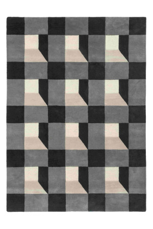Szaro bezowy dywan geometryczny Harlequin