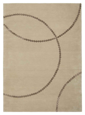 Beżowy wełniany dywan z brązowym wzorem - Carpets and More - by Magda Fornal