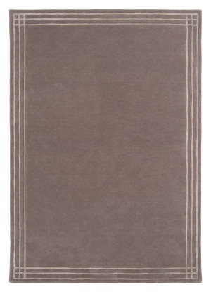 Szary wełniany dywan z kremową ramką - Carpets and More - by Magda Fornal