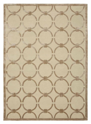 Kremowy wełniany dywan z beżowym wzorem - Carpets and More - by Magda Fornal