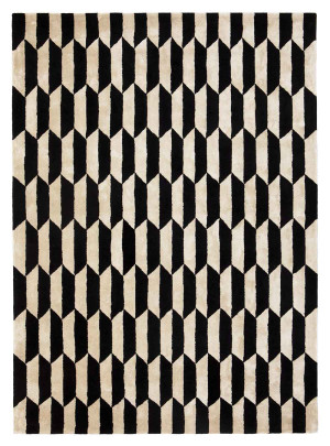 Kremowo-czarny geometryczny dywan - Carpets and More - by Magda Fornal