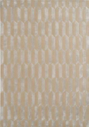 Beżowo-szary geometryczny dywan - Carpets and More - by Magda Fornal