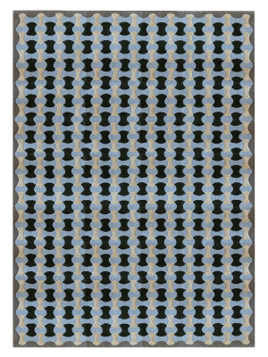 Niebiesko Beżowo Zielony Dywan - Geometryczny, Nowoczesny - Carpets & More