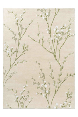 Beżowy dywan z motywem roślinnym Laura Ashley