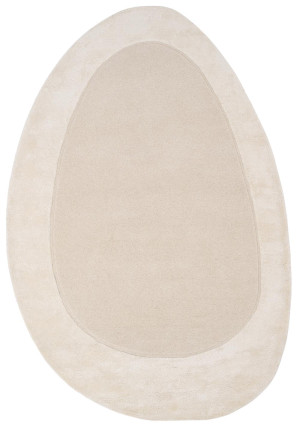 Biały dywan o nieregularnym kształcie z ramką Carpets & More