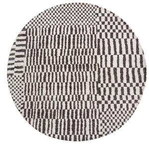 Okrągły dywan geometryczny szaro-czarny Louis De Poortere