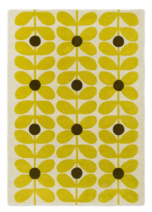 Żółty dywan w liście Orla Kiely