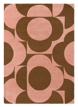 Orla Kiely Różowo Brązowy Dywan z Kwiatowym Wzorem - PRISM FLOWER INK/TERRACOTTA 158002