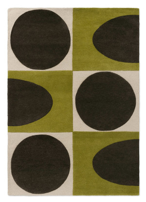 Beżowo-zielony dywan geometryczny Orla Kiely
