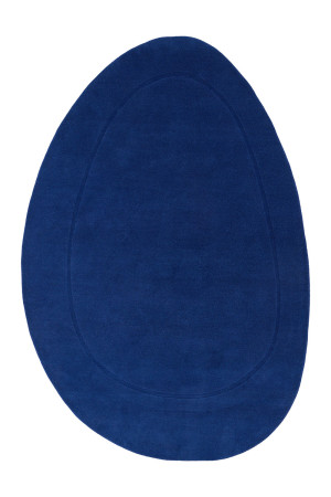 Niebieski dywan o nieregularnym kształcie z ramką Carpets & More