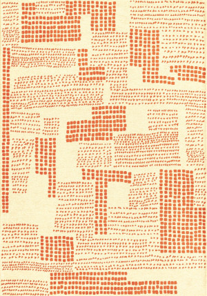Geometryczny beżowo - burgundowy dywan Louis De Poortere