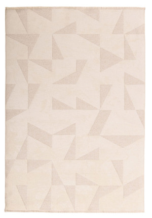 Carpets & More Beżowy Dywan Wełniany - COMFY GEOMETRIC CREAM 4132