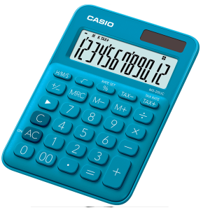 Casio MS-20UC-BU | Blue | Scientici Desk Calculator | 12-Digit BIG-Display with Function Command Signs | Official Casio Website