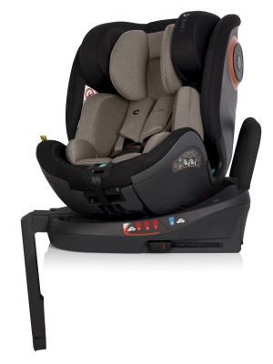 Fotelik samochodowy Cavoe Le Mans Taupe I-SIZE 40-150 cm, obrotowy 360 stopni, RWF, ISOFIX