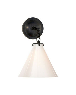 Visual Comfort Katie Conical vägglampa brons/vitt glas S