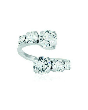 Caroline Svedbom Halo ring rhodium crystal