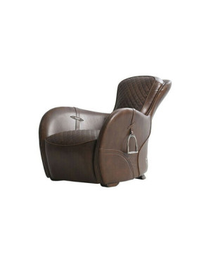 Artwood Saddle skinnfåtölj vintage cigar