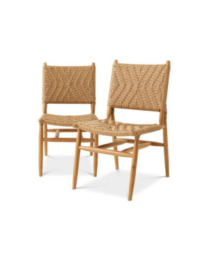 Eichholtz Laroc matstol natural teak 2-set