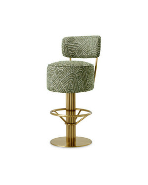 Eichholtz Carleton barstol med rygg camari green