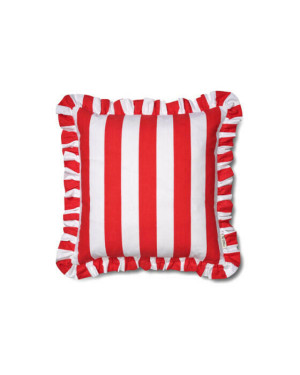 Classic Collection Ruffle Stripes kuddfodral röd OUTLET