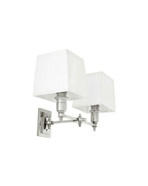 Eichholtz Lexington vägglampa dubbel nickel/vit