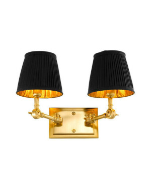 Eichholtz Wentworth vägglampa dubbel guld/svart