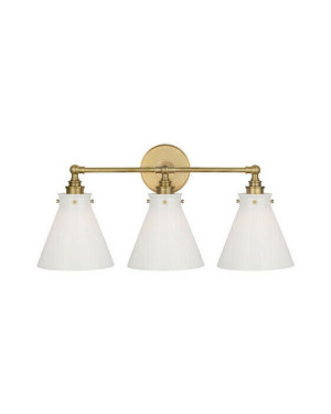 Visual Comfort Parkington 24" badrumsbelysning antik mässing/vitt glas